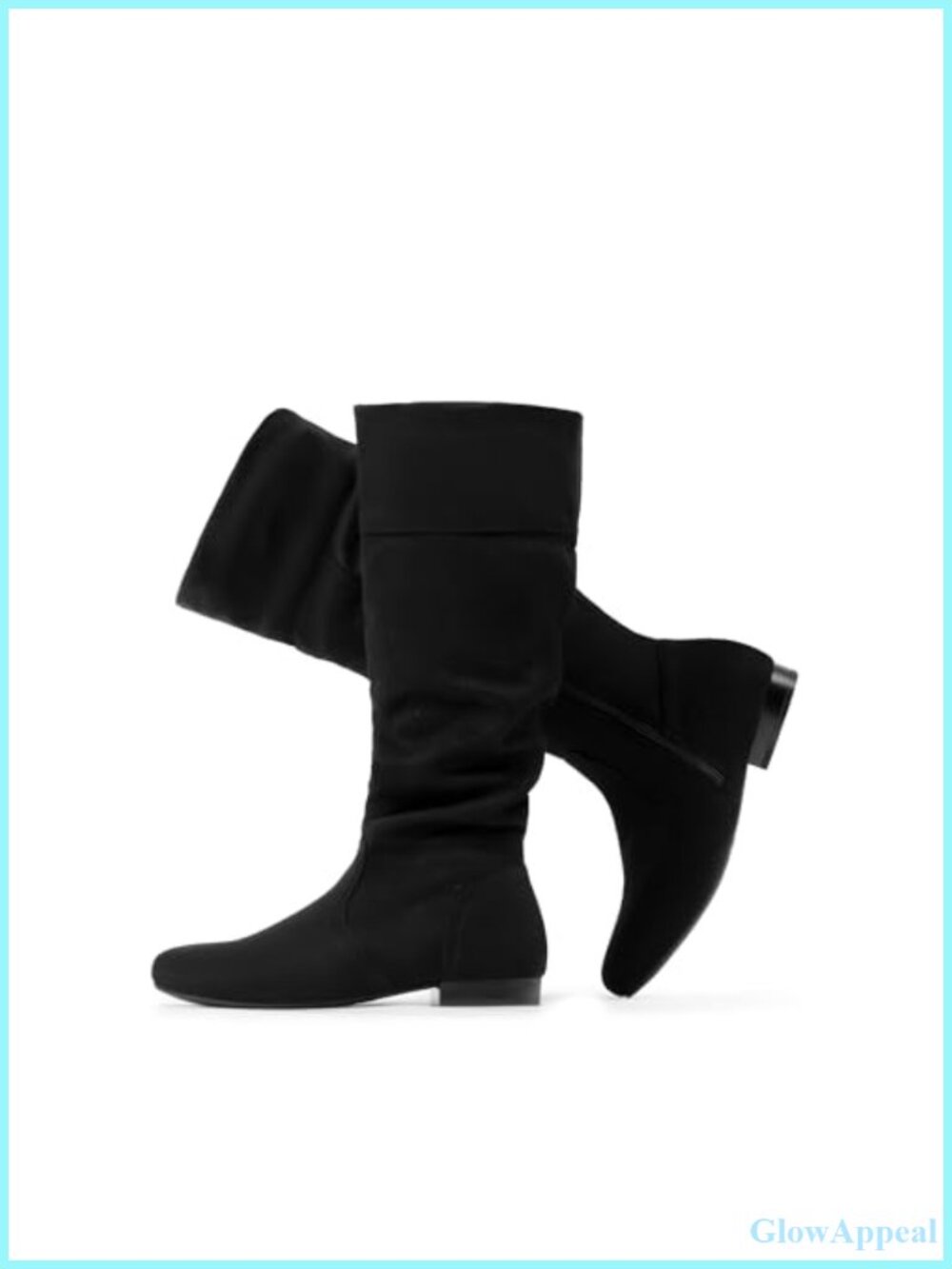 Womens Wide Calf Knee High Boots Faux Fur Lined Slouchy Side Zip